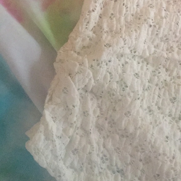 See though lace long length white tee size large - Picture 2 of 4